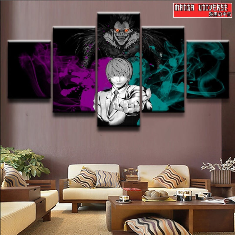TABLEAU DEATH NOTE LIGHT ET RYUK - Petit / Sans Cadre