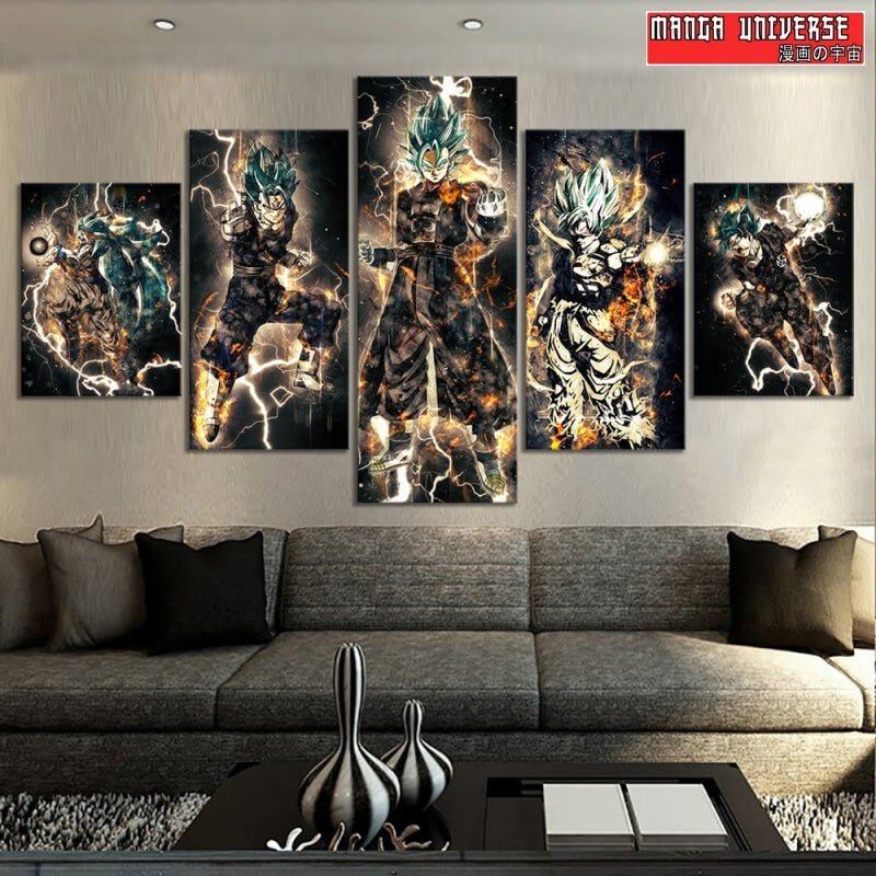 TABLEAU DRAGON BALL SUPER SAIYEN - Petit / Sans Cadre