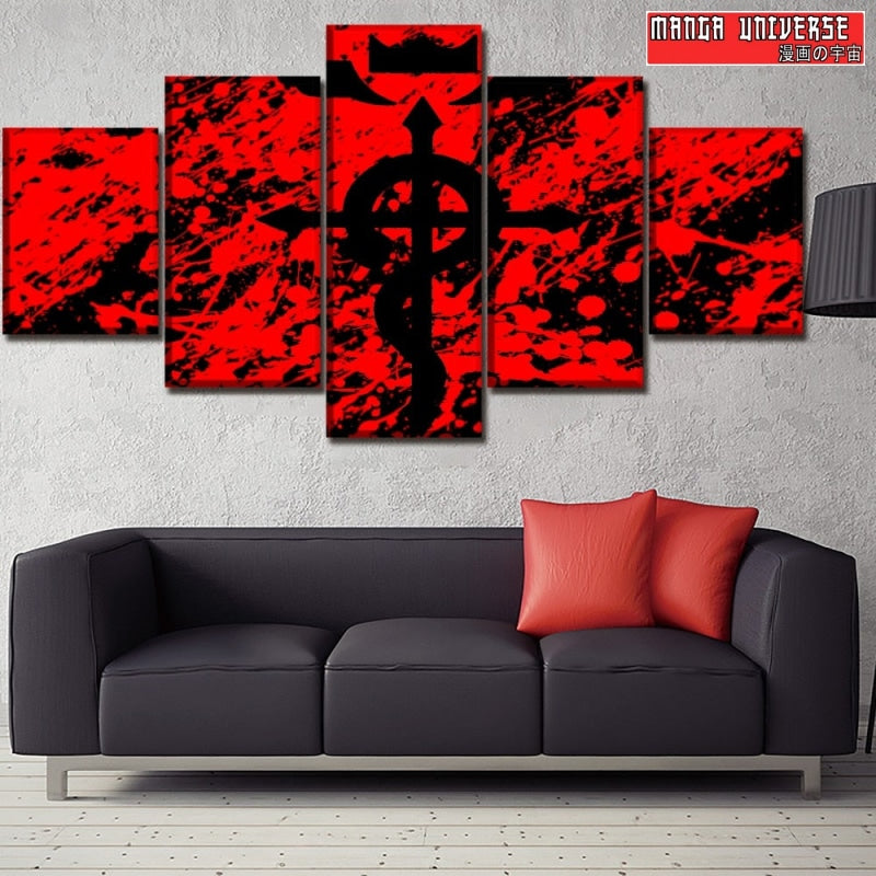 TABLEAU FULL METAL ALCHEMIST EMBLEME ROUGE - Petit / Sans 