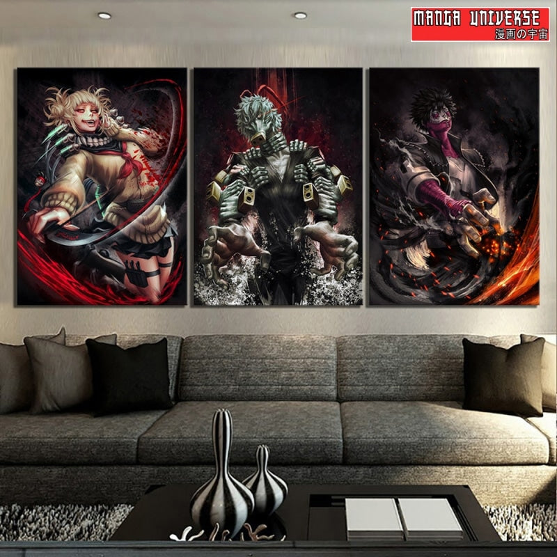 TABLEAU MY HERO ACADEMIA SUPER-VILAINS - Moyen / Sans Cadre