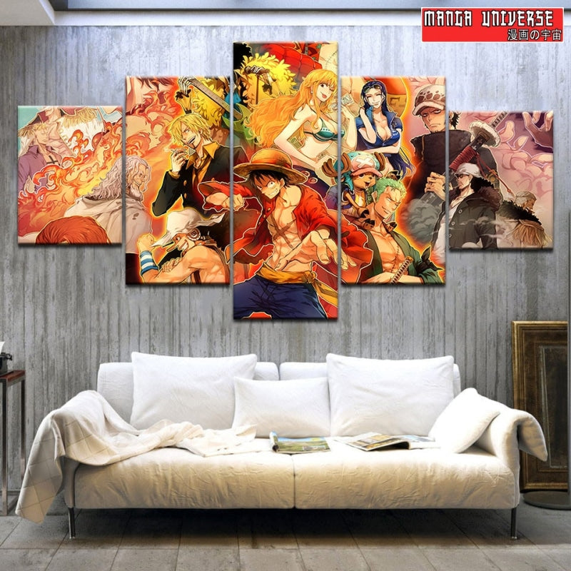Poster one piece toile en cotton tableau sans cadre décoration manga luffy  zoro